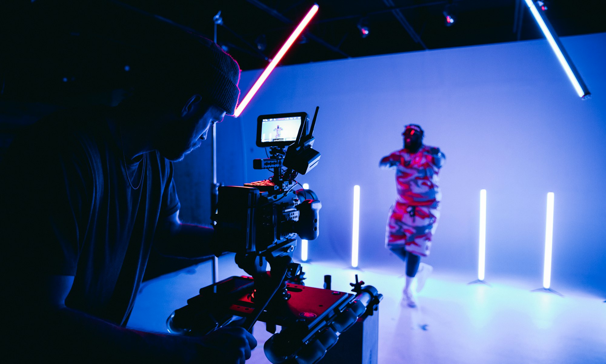 Cinema camera on a film set